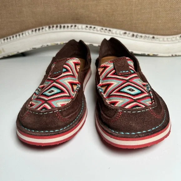 Ariat Women's Cruiser Palm Brown Suede Serape Mesh Slip On Shoes Loafers Sz 7.5 - Picture 2 of 16